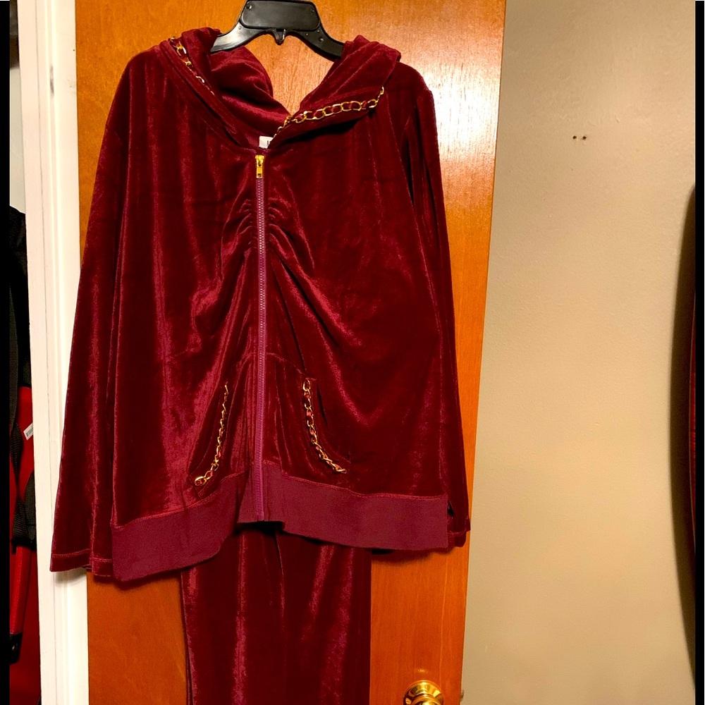 2 piece velour pant set